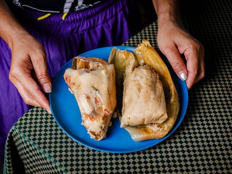 Unwrapped tamales.