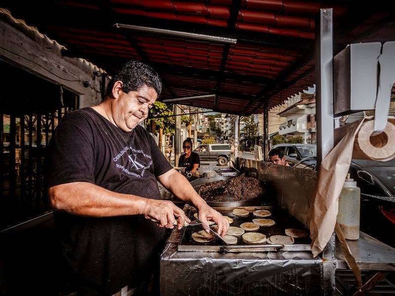 Tacos de cabeza stand.