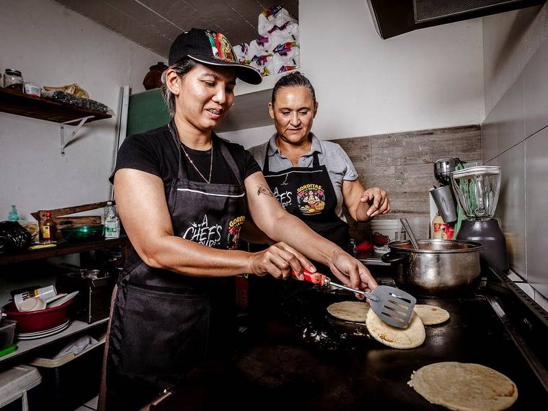 Flipping gorditas.