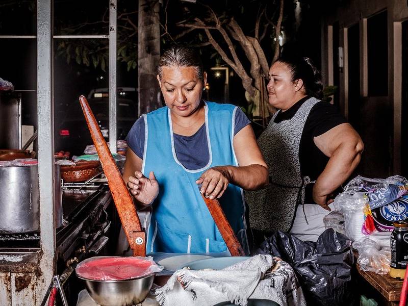 Aunties at the cart.