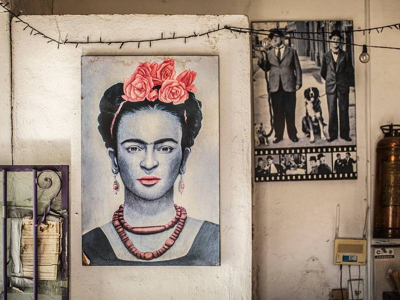 Frida on the wall.