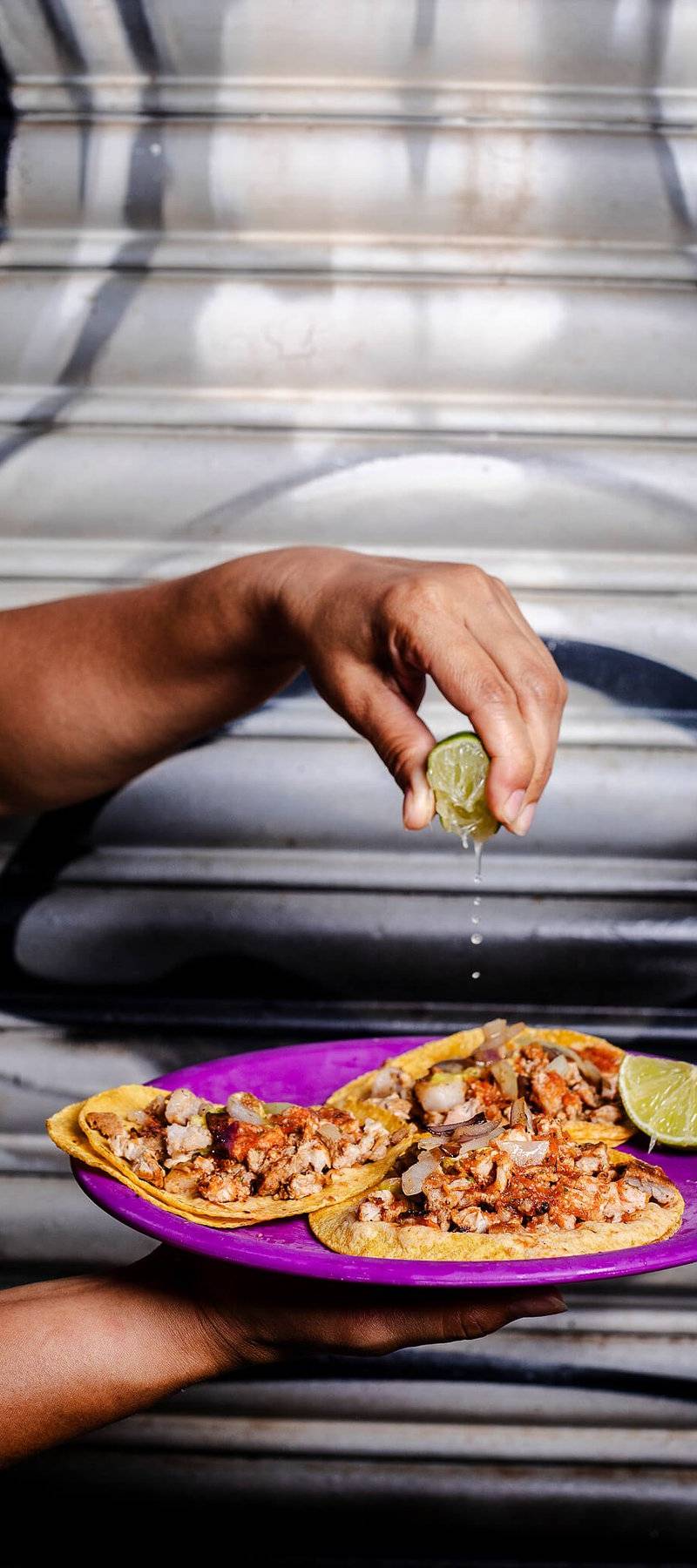 Lime on tacos.