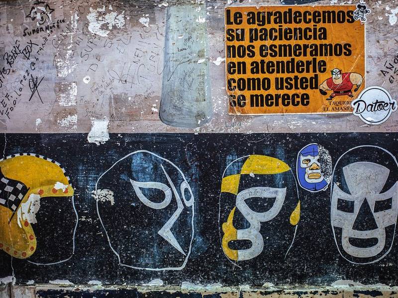 Wall of luchadores.