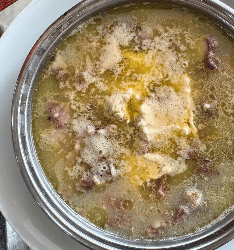 Beef trotter soup.