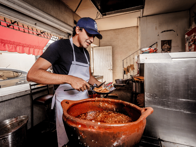 Clay pot cooking.