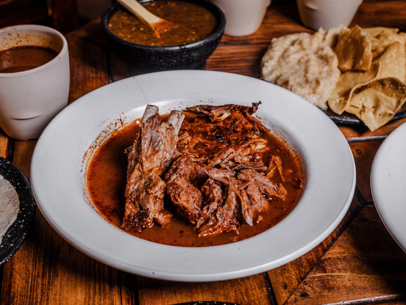 Birria and broth.