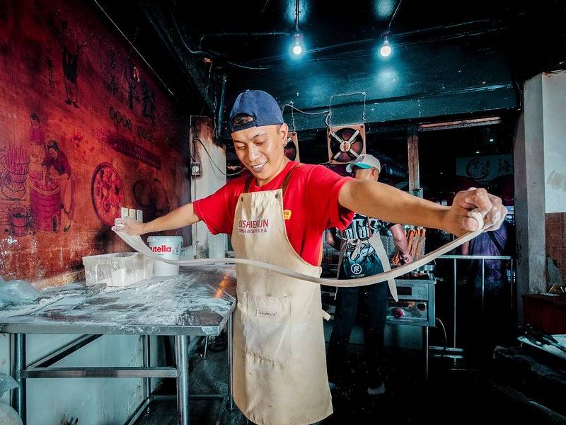Hand-pulled noodles.