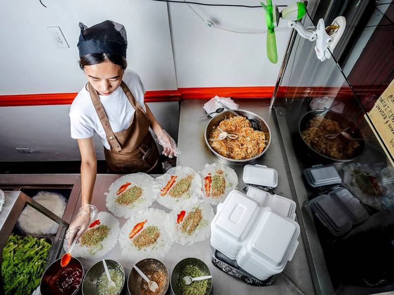 Lumpia assembly.