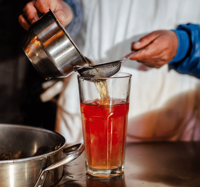Learning to pour mint tea