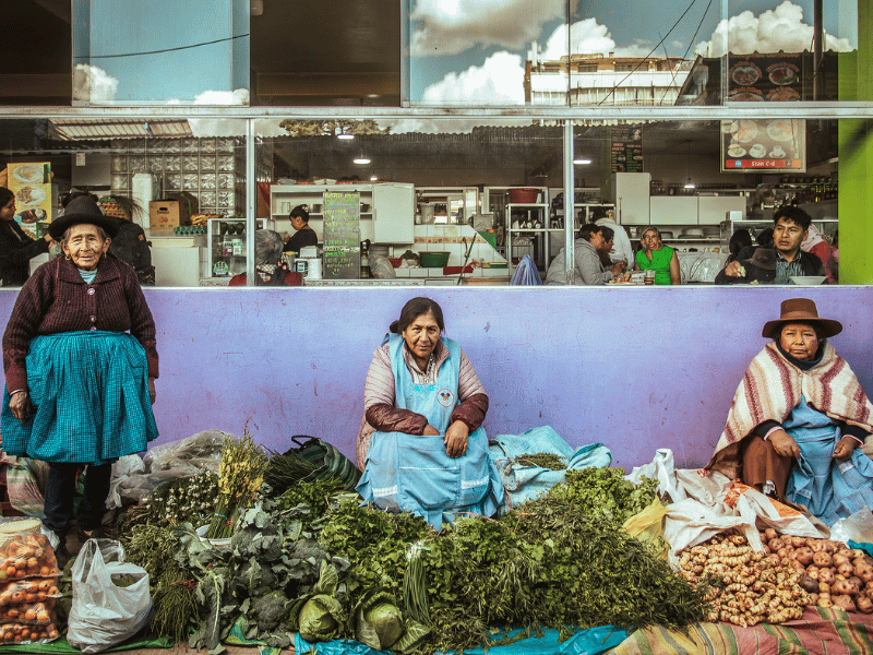 Vegetable vendors.