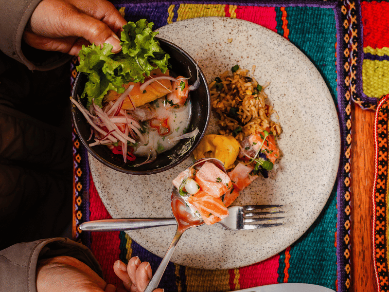 Andean trout ceviche.