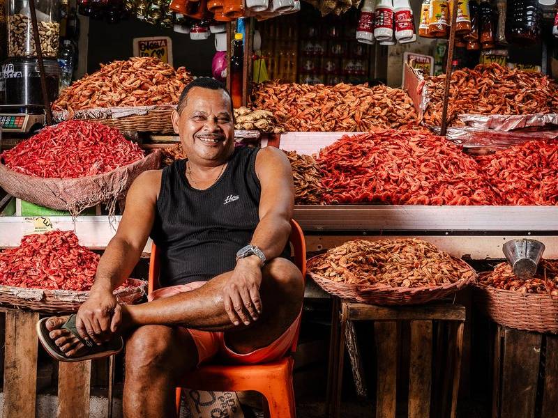 Camarão seco vendor.