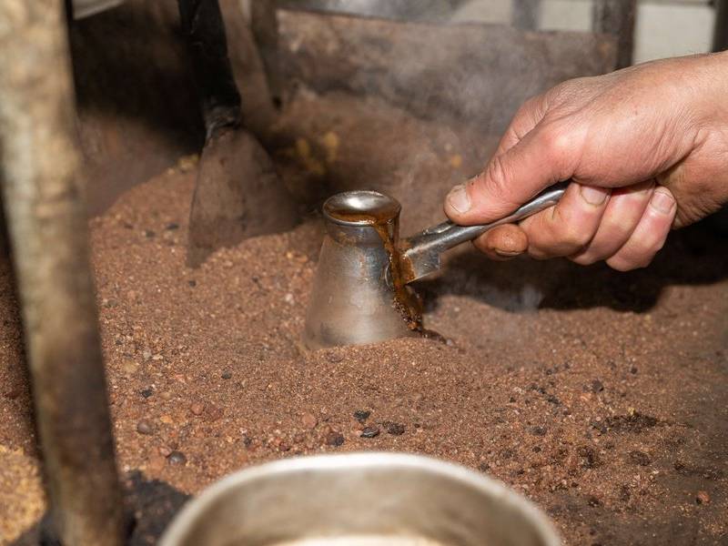 Hot sand coffee.