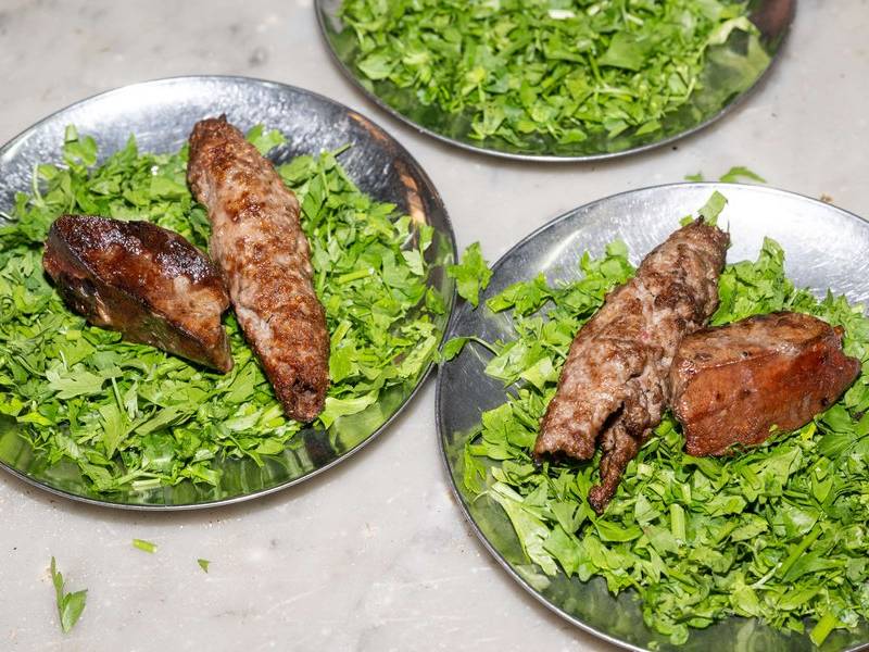 Roasted meats.