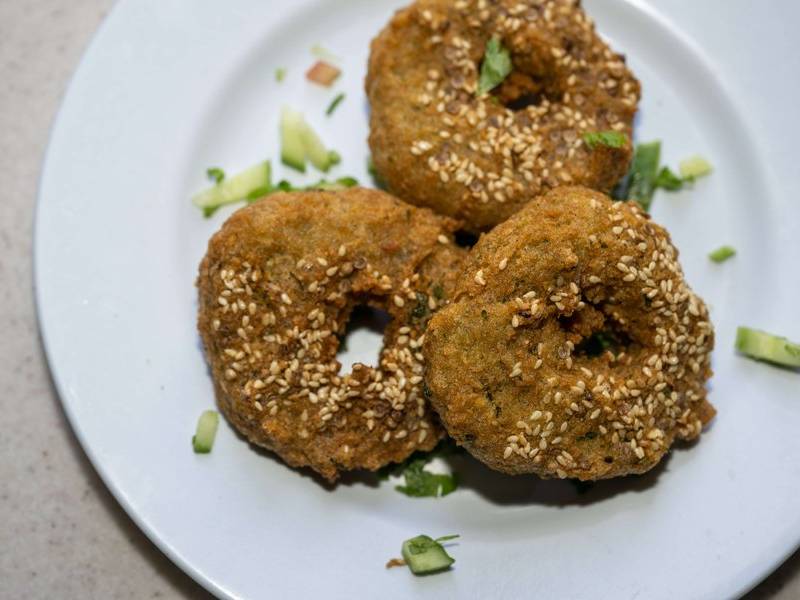 Egyptian sesame falafel.