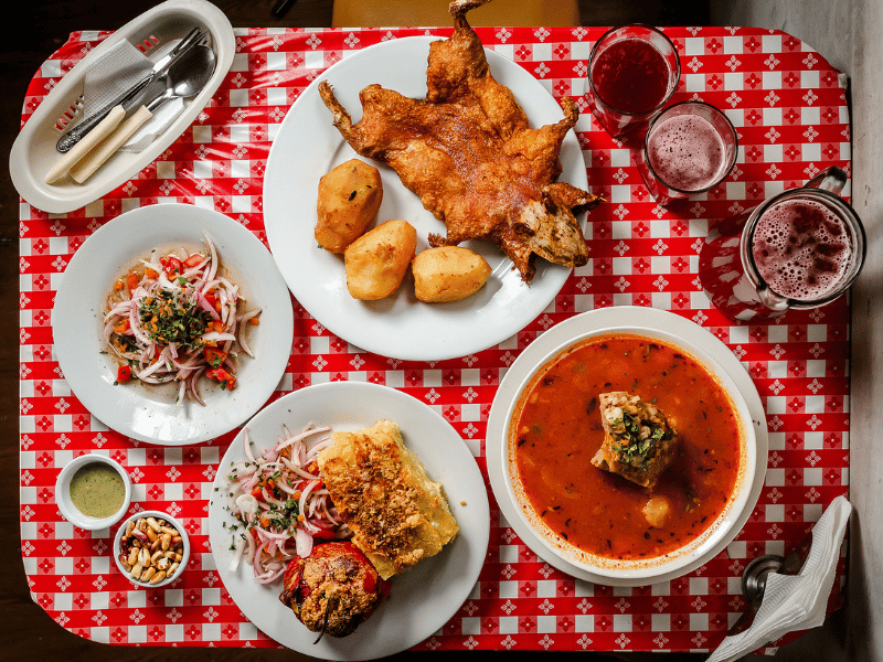 Traditional table spread.