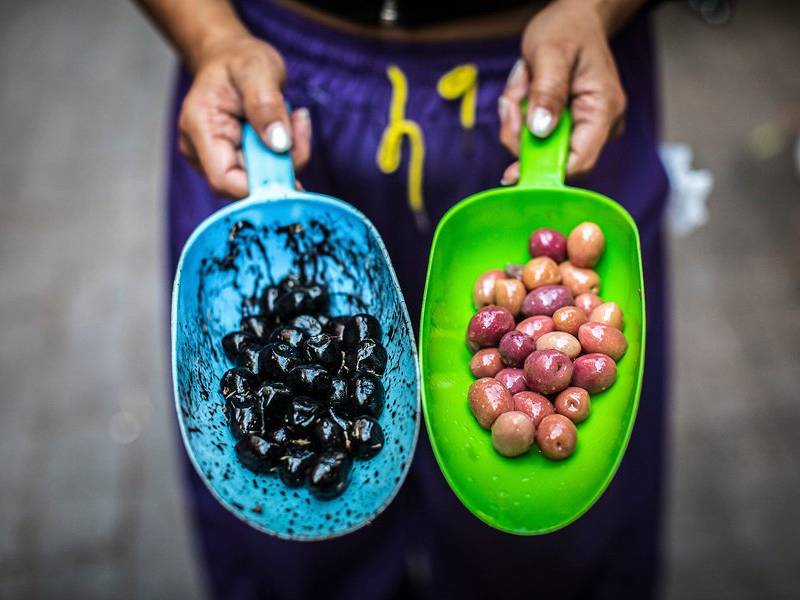 Briny Moroccan olives.