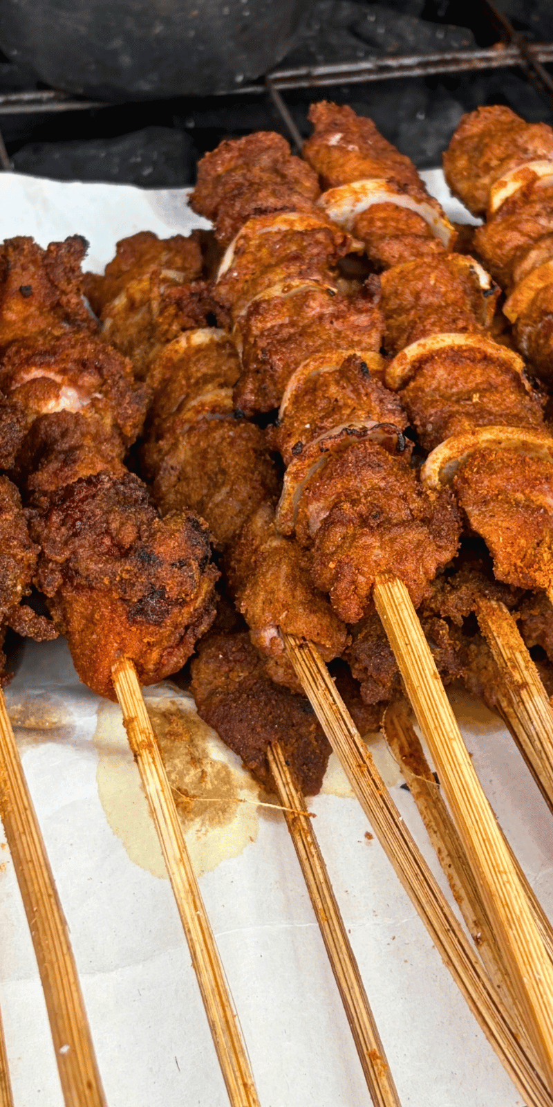 Goat skewers.