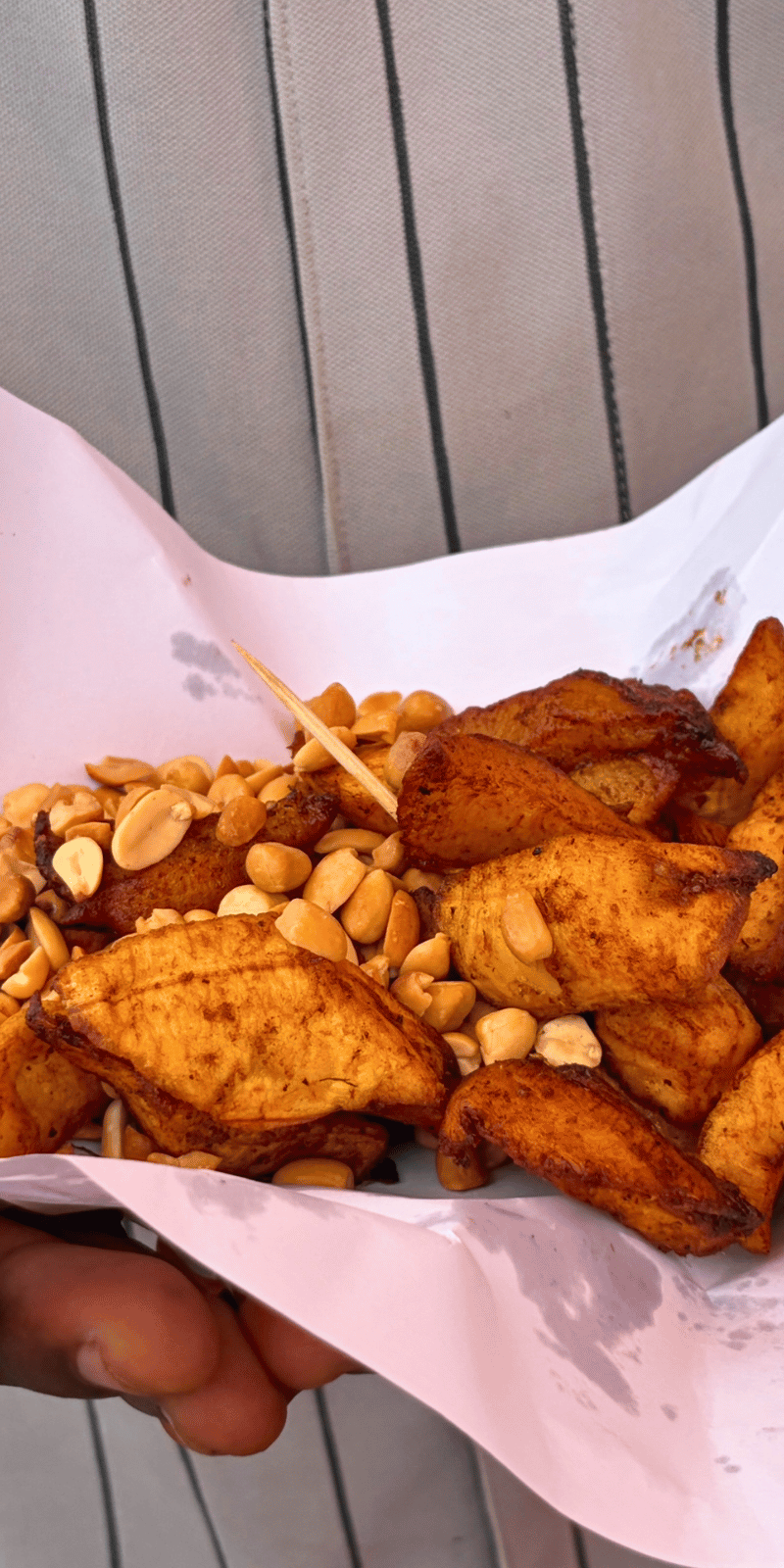 Plantain with ginger and nuts.